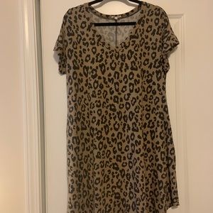 Leopard Print T-shirt dress